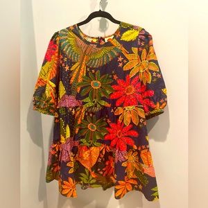 NEW NEVER WORN WITH TAGS: Farm Rio Navy Cool Macaw organic cotton mini in XL